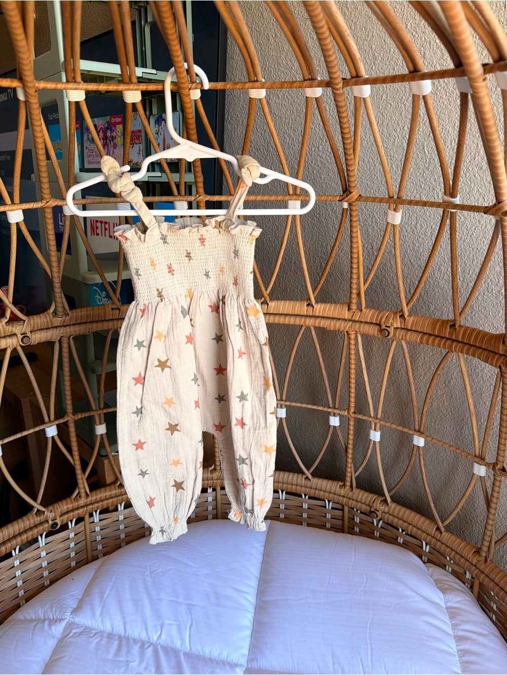 Rylee + Cru 3/6M Star Print Romper